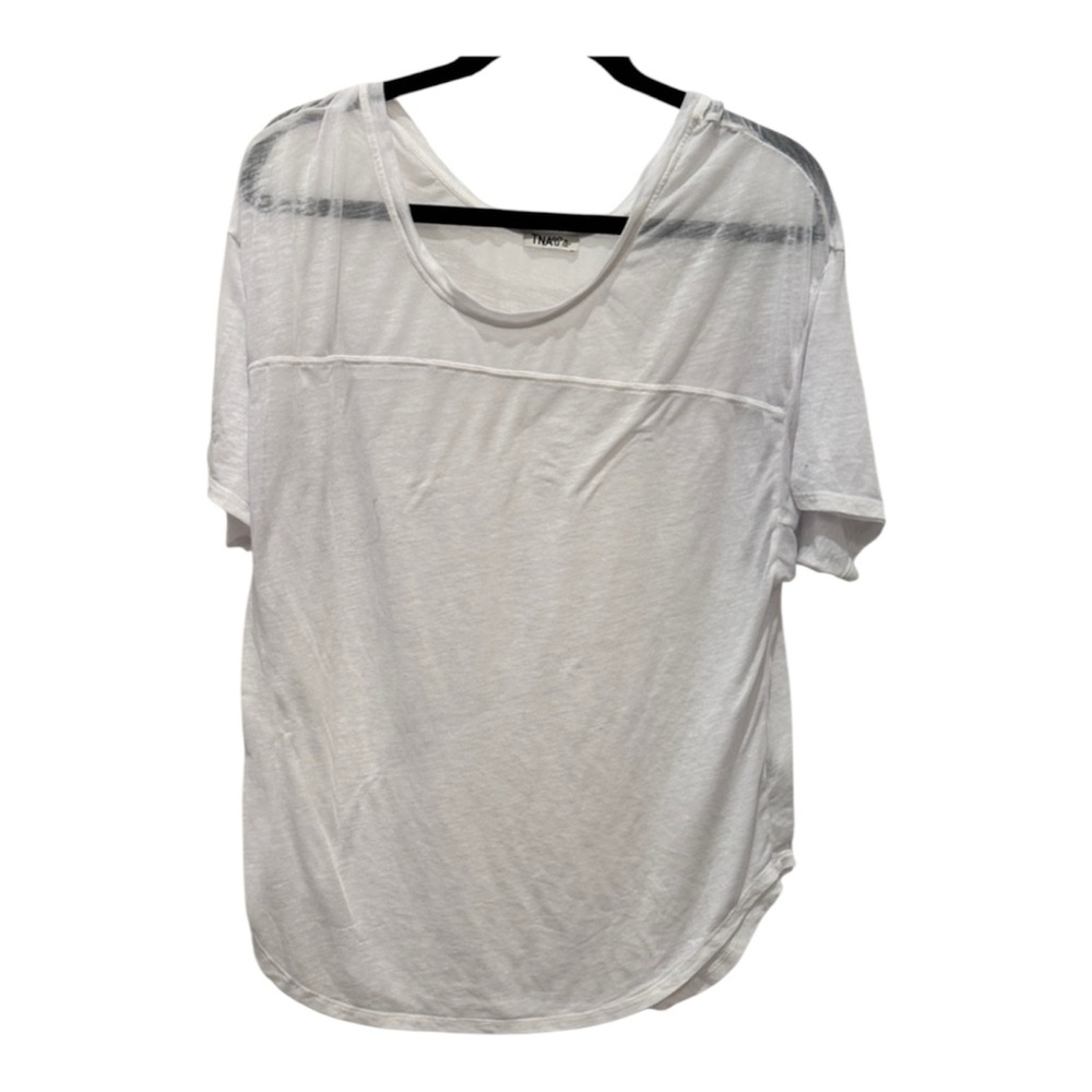 TNA White Sheer Short Sleeve Tee Women’s Medium